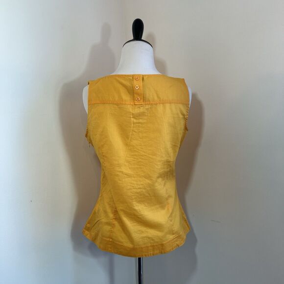 Banana Republic Cami Tank Top Size 2 Tailored, Fitted Zip Yellow Ruffle Detail - Picture 2 of 9
